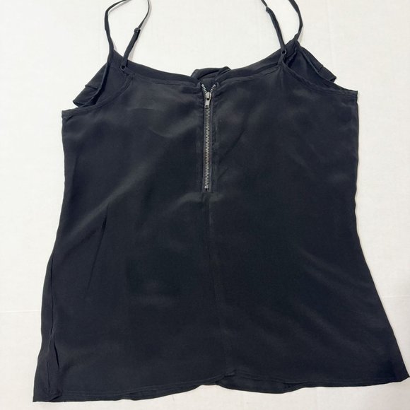 Forever 21 Sz SPBlack Ruffled 100% Silk Tank Top - Picture 6 of 7
